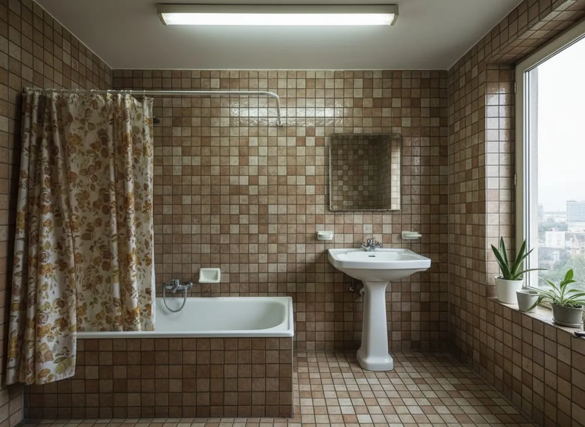 Salle de bain belge années 70 avant rénovation