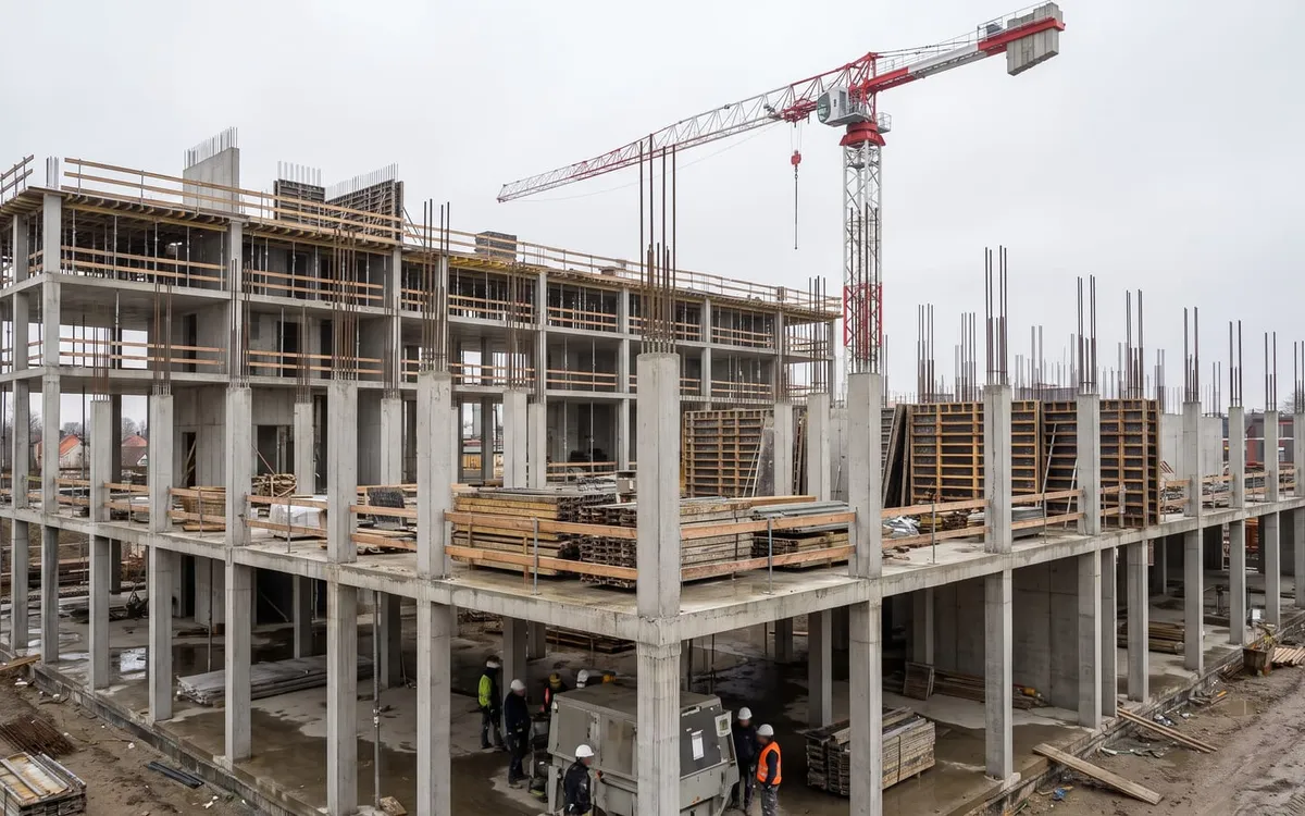 Structure béton armé d'un immeuble en construction - gros œuvre WE BUILD COMPANY